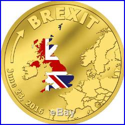 BREXIT COIN 3 COIN SET Cook Islands $1 $5 $20 GOLD & SILVER PROOF 23 June 2016