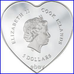 BUTTERFLY Brilliant Love Heart 20 Grams Silver Coin 5$ Cook Islands 2023 BUTTERFLY Brilliant Love Heart 20 Grams Silver Coin 5$ Cook Islands 2023