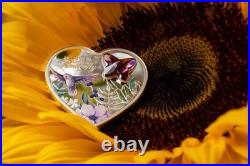 BUTTERFLY Brilliant Love Heart 20 Grams Silver Coin 5$ Cook Islands 2023 BUTTERFLY Brilliant Love Heart 20 Grams Silver Coin 5$ Cook Islands 2023