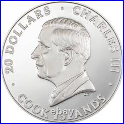 Bald Eagle Silver Burst 2024 3 oz $20 Silver Proof Coin Cook Islands CIT
