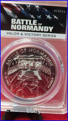 Battle of Normandy 2024 Cook Islands 1oz. 9999 Silver Coin PCGS MS70 USMC