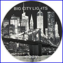 Big City Lights NEW YORK 1 oz Silver Proof Coin 2022 COOK ISLANDS $5 Dollars