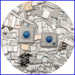 Bucket List Santorini 2024 $25 5 oz Silver Proof Coloured Coin Cook Islands CIT