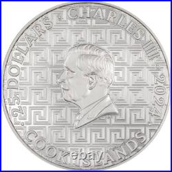 Bucket List Santorini 2024 $25 5 oz Silver Proof Coloured Coin Cook Islands CIT