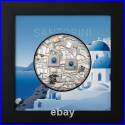 Bucket List Santorini 2024 $25 5 oz Silver Proof Coloured Coin Cook Islands CIT