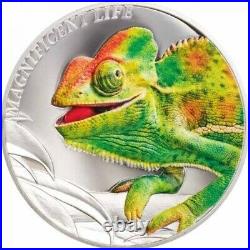Bullion coin 5 Dollars Cook Islands 2020 1 oz Proof silver 999 Chameleon