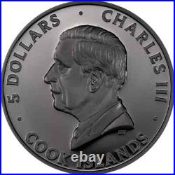 Butterfly 1 oz Obsidian Black Proof Silver Coin 5$ Cook Islands 2025
