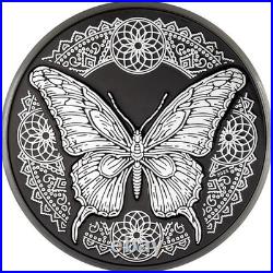 Butterfly 1 oz Silver Coin Obsidian Black Proof $5 Cook Islands 2025