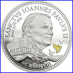 CANONIZATION OF POPE JOHN PAUL II Religious People Silver Coin 2014 Cook Islands