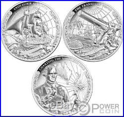 CAPTAIN COOK 250th Anniversary Set 3×1 Oz Silver Coins 5$ Cook Islands 2018