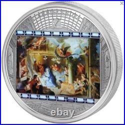 CHARLES LE BRUN MoA Adoration Shepherds 3 Oz Silver Coin 20$ Cook Islands 2011