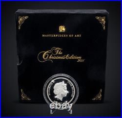 CHARLES LE BRUN MoA Adoration Shepherds 3 Oz Silver Coin 20$ Cook Islands 2011