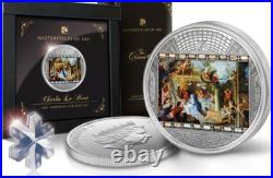 CHARLES LE BRUN MoA Adoration Shepherds 3 Oz Silver Coin 20$ Cook Islands 2011