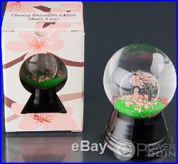 CHERRY BLOSSOM Snow Globes Silver Coin 1$ Cook Islands 2017
