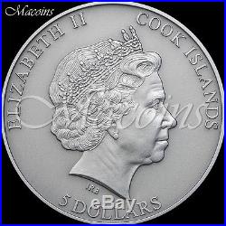 CHONDRITE IMPACT METEORITE 2015 Cook Islands 1Oz 999 Silver Antique Finish Coin
