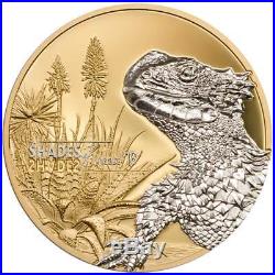 CIT 2018 SHADES OF NATURE SUNGAZER LIZARD 25g GILDED SILVER COIN COOK ISLANDS