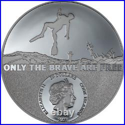 COAST GUARD Real Heroes 3 Oz Silver Coin $20 Cook Islands 2023