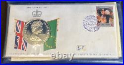 COOK ISLANDS 1977 SILVER JUBILEE PNC with $25 SILVER PROOF COIN ASW 1.4527 oz