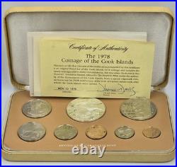 COOK ISLANDS 1978 SILVER PROOF COIN SET IN Box + COA