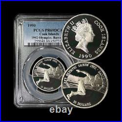 COOK ISLANDS. 1990, 10 Dollar, Silver PCGS PR69 Top Pop? Barcelona Olympic