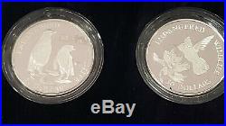 COOK ISLANDS 1991 $50 proof silver coins Endangered Wildlife