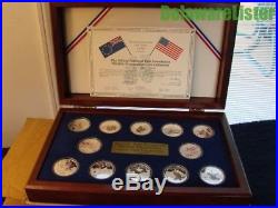 COOK ISLANDS 1997 $10 12 COIN SILVER PROOF NATIONAL PARK WILDLIFE SET +Display