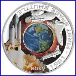 COOK ISLANDS 1 Dollar 2010 Silver 1oz'First Space Shuttle Orbit and Beyond