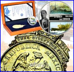 COOK ISLANDS 2004 90th Anniversary Battle of Cocos 1oz Silver $1 Coin &Medal Set