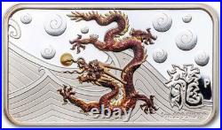 COOK ISLANDS 2012 4-Coin 1 oz Silver'Lunar Year of the Dragon' Proof Set