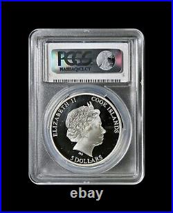 COOK ISLANDS. 2014, 5 Dollars, Silver PCGS PR69 Moldavite Meteor RARE COOK ISLANDS. 2014, 5 Dollars, Silver PCGS PR69 Moldavite Meteor RARE