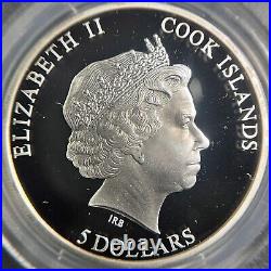 COOK ISLANDS. 2014, 5 Dollars, Silver PCGS PR69 Moldavite Meteor RARE COOK ISLANDS. 2014, 5 Dollars, Silver PCGS PR69 Moldavite Meteor RARE