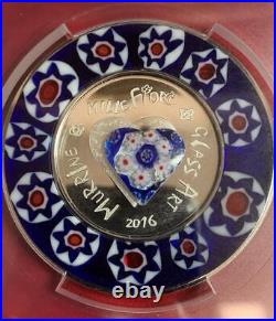 COOK ISLANDS 2016 $5 SILVER with Murrine Millefiori glass PCGS PR-69 DCAM COOK ISLANDS 2016 $5 SILVER with Murrine Millefiori glass PCGS PR-69 DCAM