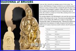 COOK ISLANDS 2020 $20 Madonna of Bruges Gilt SILVER PCGS MS-69 withBox and COA