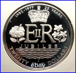 COOK ISLANDS 25 DOLLARS 1977 KM#18 BU Silver with COA in Original Folder. B17