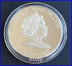COOK ISLANDS 5$ DOLLARS 2009 EUROPEAN BUFFALO 1 oz SILVER Coin+COA