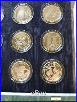 COOK ISLANDS Endangered Wildlife Silver Proof coins 1991