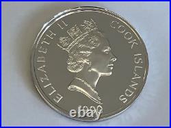 COOK ISLANDS Silver Proof Coin 1990 Christopher Columbus Fifty 50 Dollar