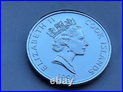 COOK ISLANDS Silver Proof Coin 1990 Christopher Columbus Fifty 50 Dollar
