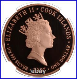 COOK ISL 1 Dollar 2007 Silver 1oz. NGC PF69'Copper 1937 Pattern Penny' Free Ship