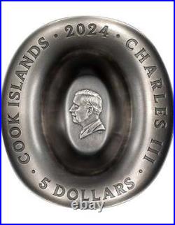 COWBOY HAT 1 Oz Silver Coin 5$ Cook Islands 2024