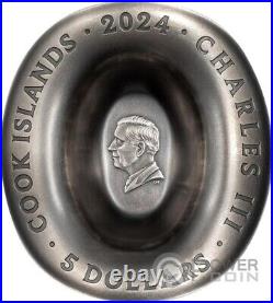 COWBOY HAT Silver Coin 5$ Cook Islands 2024