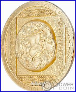 COYOLXAUHQUI STONE Gilded Symbolism 3 Oz Silver Coin 20$ Cook Island 2021