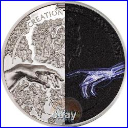 CREATION OF ADAM X-Rays 1 oz. Silver Coin $5 Cook Islands 2023
