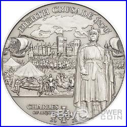 CRUSADE 8 Charles of Anjou Silver Coin 5$ Cook Islands 2016