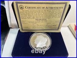Cased 3 Ounce 1964 Cook Island Morgan Proof Silver Dollar. 999 + COA 3 oz. Coin