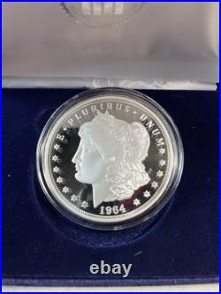 Cased 3 Ounce 1964 Cook Island Morgan Proof Silver Dollar. 999 + COA 3 oz. Coin