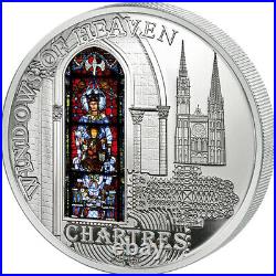 Cathedral Our Lady of Chartres Windows Of Heaven Silver Coin Cook Islands 2013