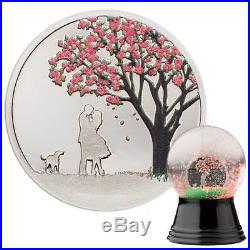 Cherry Blossom Globe Proof Silver Coin 2017 Cook Islands