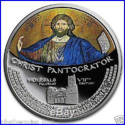 Christ Pantocrator Mosaic CONVEX Silver Proof coin Cook Islands 2016 -999 pcs