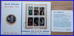 Christmas 1974 Cook Islands Proof Silver 1 oz Coin FDC, Hutt Series 121, #23/350